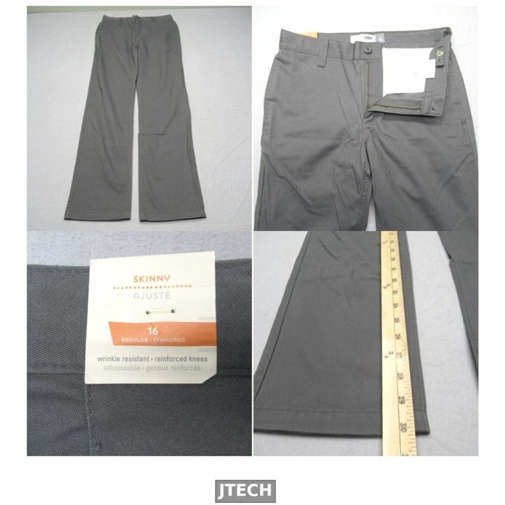 Old Navy Pant Women 16 R Gray Skinny Wrinkle Resistant Reinforced Knee 28x30 NEW